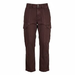 PacSun Cargo Canvas Tapered Pants Sz S Elastic Waist Pockets Brown Casual